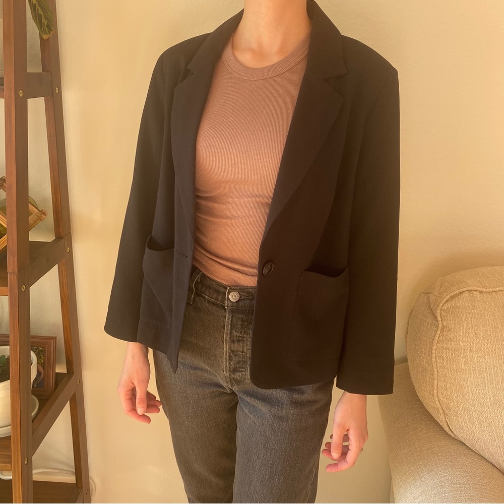 KENSIE 3/4 cropped sleeve blazer black
